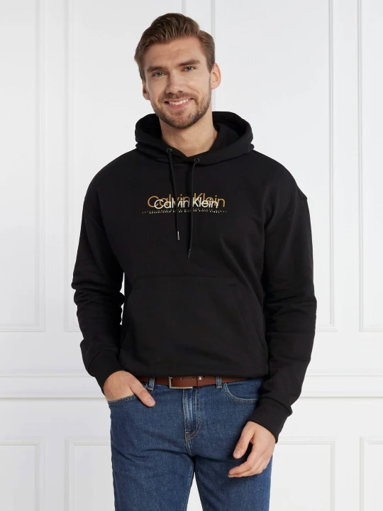 Zdjęcie produktu Calvin Klein Bluza DOUBLE FLOCK LOGO HOODIE | Regular Fit czarny
