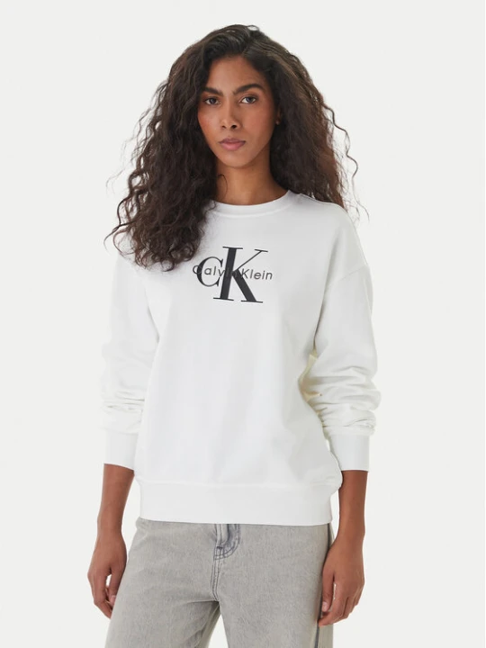 Zdjęcie produktu Calvin Klein Bluza Monologo LV047B234G Biały Relaxed Fit