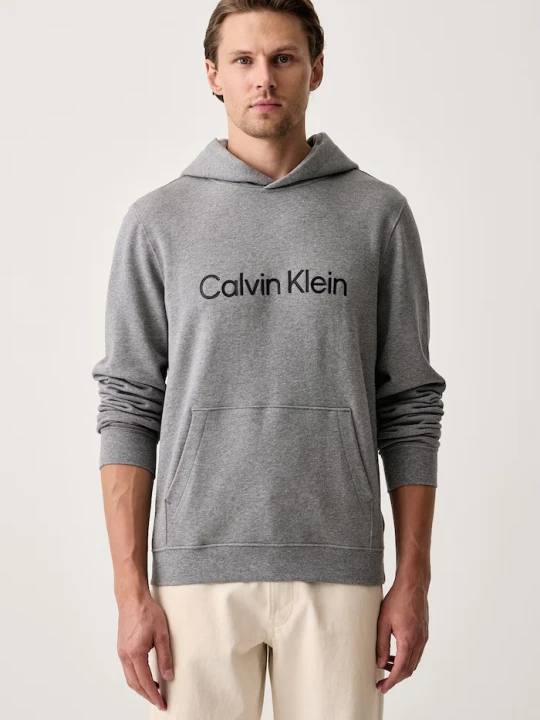 Zdjęcie produktu Calvin Klein bluza z kapturem męska bawełniana szary