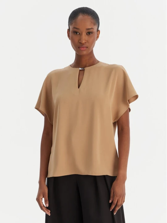 Zdjęcie produktu Calvin Klein Bluzka LV044E902G Beżowy Regular Fit