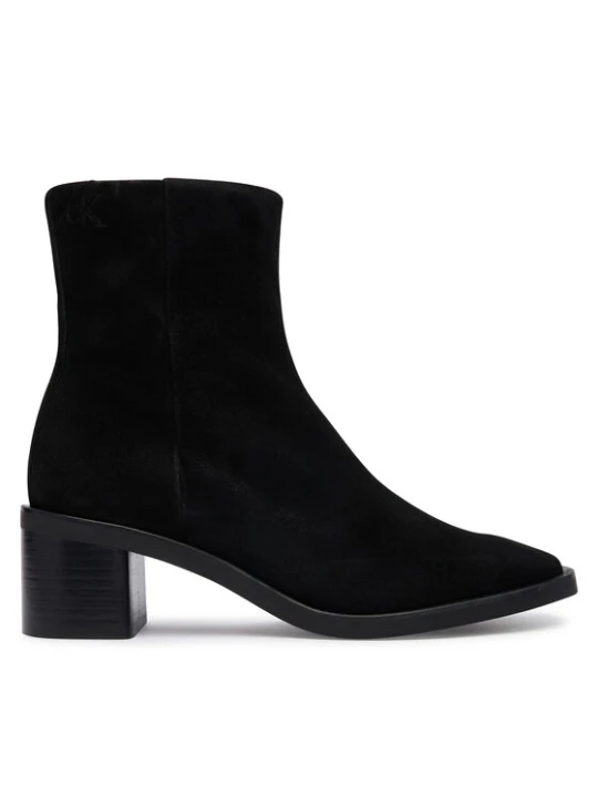 Zdjęcie produktu Calvin Klein Botki Block Heel Ank Boot Suede HW0HW03221 Czarny