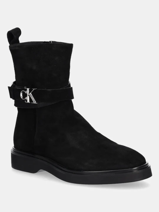 Zdjęcie produktu Calvin Klein botki zamszowe ANKLE BOOT W/ METAL LOGO SUE czarny
