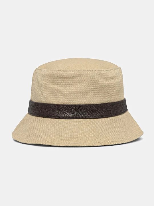 Zdjęcie produktu Calvin Klein bucket hat damskie bawełniane beżowy