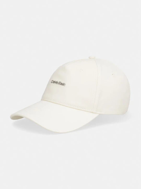 Zdjęcie produktu Calvin Klein czapka bejsbolówka bawełniana beżowy