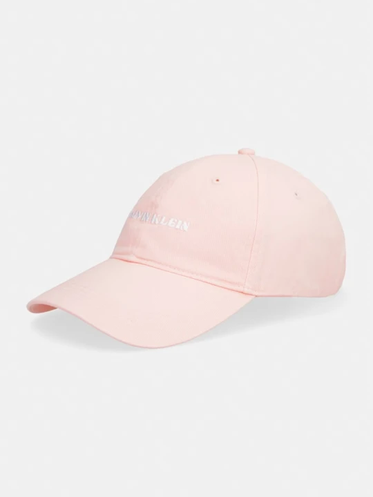 Zdjęcie produktu Calvin Klein czapka bejsbolówka damska bawełniana różowy