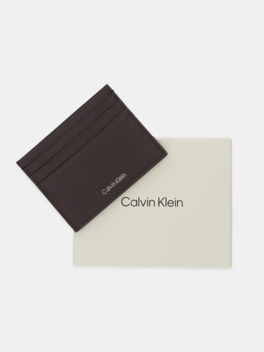 Zdjęcie produktu Calvin Klein etui na karty skórzane brązowy