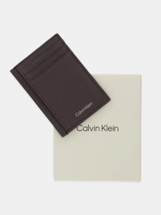 Zdjęcie produktu Calvin Klein etui na karty skórzane brązowy