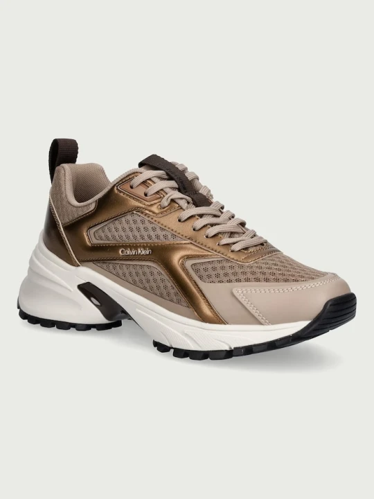 Zdjęcie produktu Calvin Klein HIKE RUN CKSTRIPE MESH MET sneakersy damskie beżowy