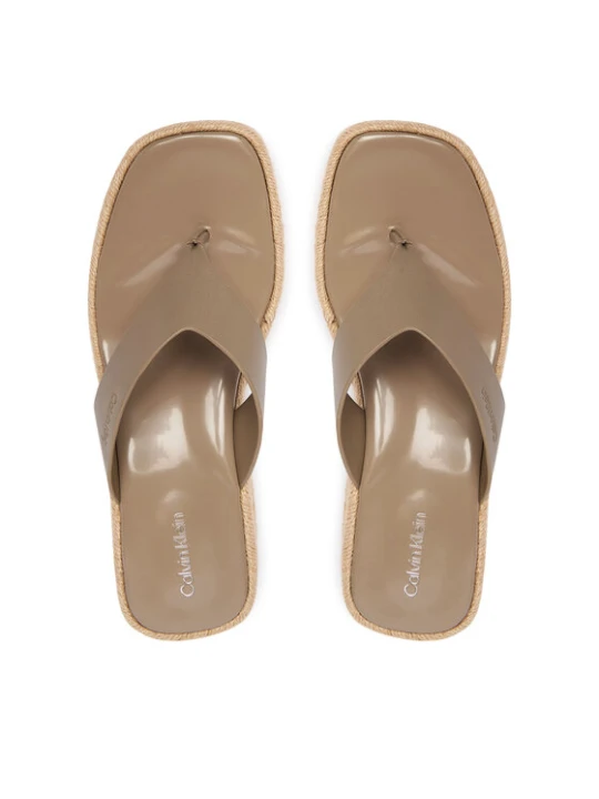 Zdjęcie produktu Calvin Klein Japonki Block Heel Espa 50 Thong Lth HW0HW02902 Brązowy