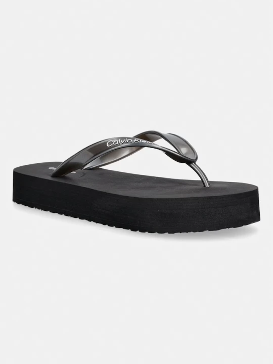 Zdjęcie produktu Calvin Klein japonki damskie FLATFORM FLIP FLOP MET TPU czarny