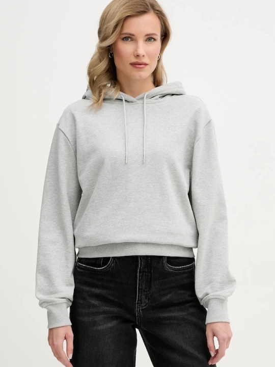 Zdjęcie produktu Calvin Klein Jeans bluza z kapturem damska bawełniana szary