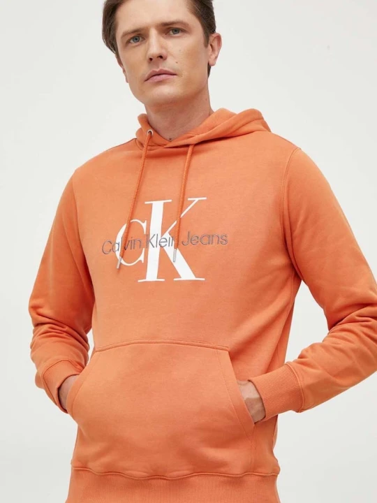 Zdjęcie produktu Calvin Klein Jeans bluza bawełniana pomarańczowy