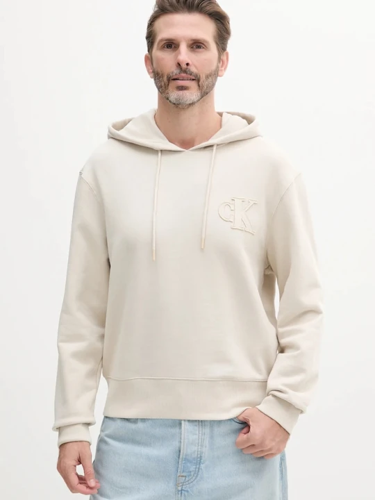 Zdjęcie produktu Calvin Klein Jeans bluza bawełniana beżowy
