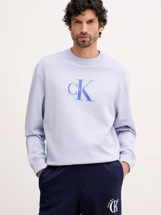 Zdjęcie produktu Calvin Klein Jeans bluza męska bawełniana niebieski