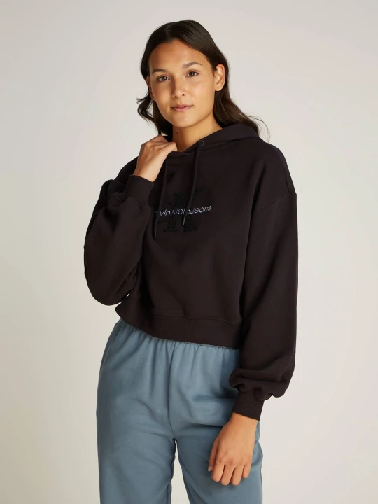 Zdjęcie produktu Calvin Klein Jeans Bluza CHENILLE | Cropped Fit czarny