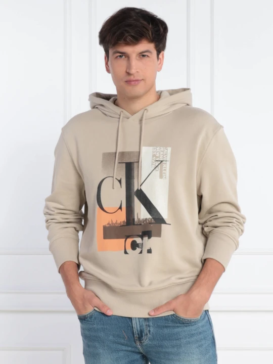 Zdjęcie produktu Calvin Klein Jeans Bluza CONNECTED LAYER LANDSCAPE | Regular Fit beżowy