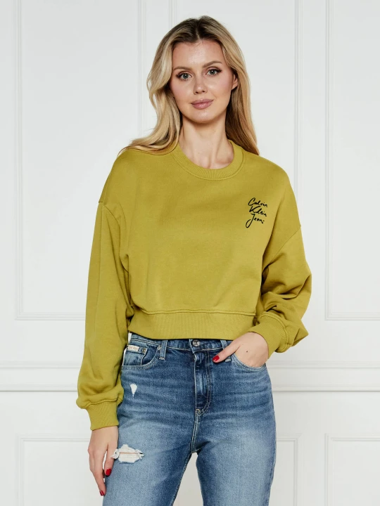 Zdjęcie produktu Calvin Klein Jeans Bluza | Cropped Fit limonkowy