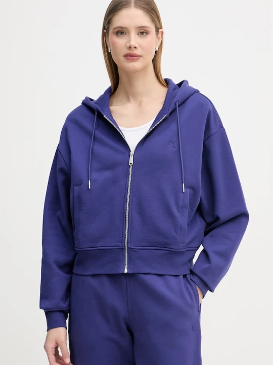 Zdjęcie produktu Calvin Klein Jeans bluza damska bawełniana fioletowy