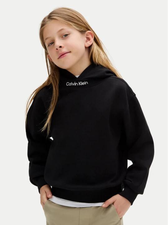 Zdjęcie produktu Calvin Klein Jeans Bluza Embro Logo IB0IB02525 D Czarny Relaxed Fit