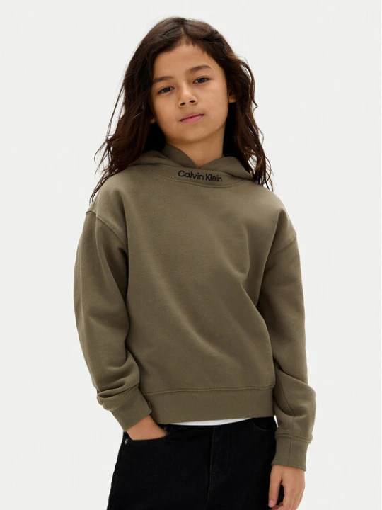 Zdjęcie produktu Calvin Klein Jeans Bluza Embro Logo IB0IB02525 M Zielony Relaxed Fit