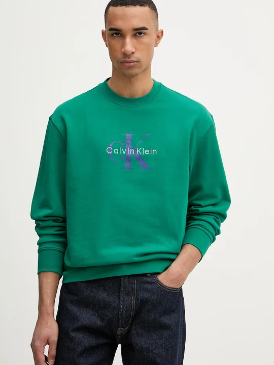Zdjęcie produktu Calvin Klein Jeans bluza męska bawełniana zielony