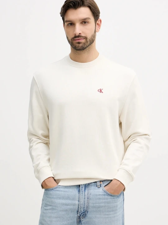 Zdjęcie produktu Calvin Klein Jeans bluza męska bawełniana beżowy