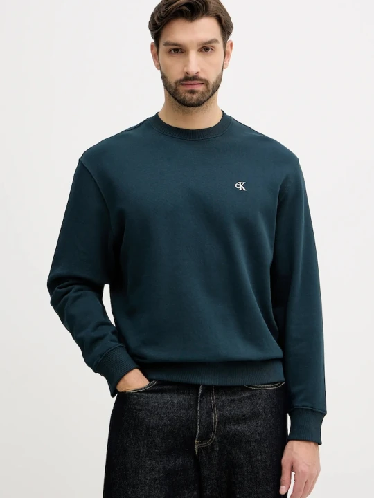 Zdjęcie produktu Calvin Klein Jeans bluza męska bawełniana zielony