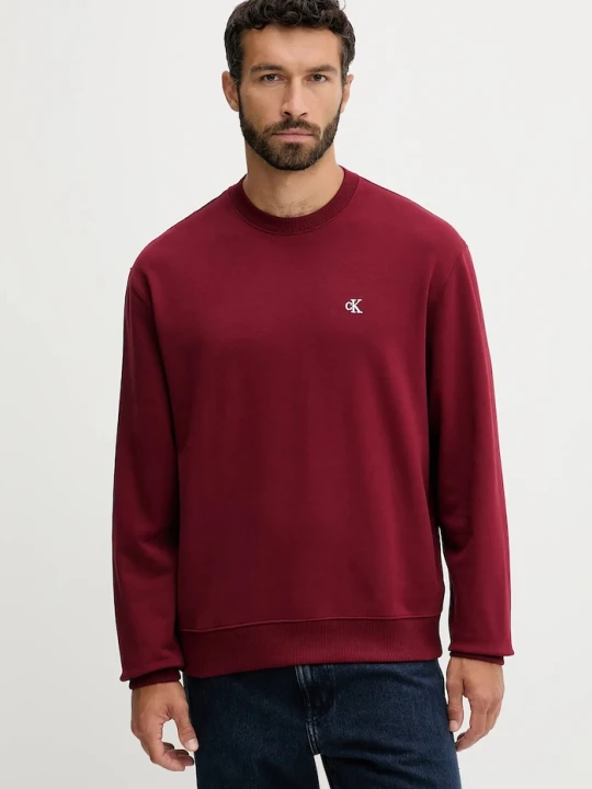 Zdjęcie produktu Calvin Klein Jeans bluza męska bawełniana bordowy