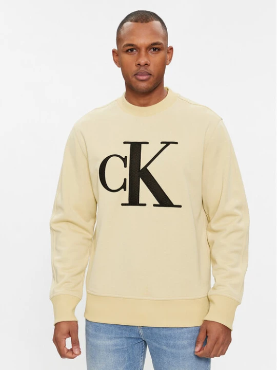 Zdjęcie produktu Calvin Klein Jeans Bluza Monologo J30J325028 Beżowy Regular Fit