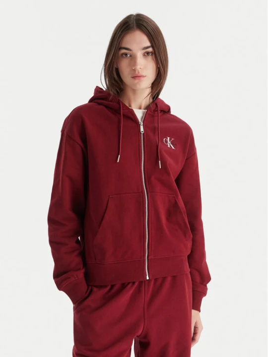 Zdjęcie produktu Calvin Klein Jeans Bluza Monologo LV047B270G Bordowy Regular Fit