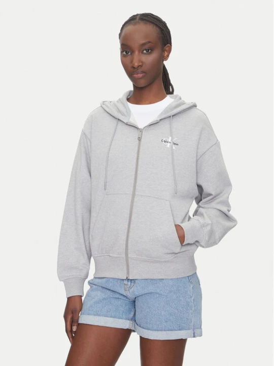 Zdjęcie produktu Calvin Klein Jeans Bluza Monologo LV047B270G Szary Regular Fit