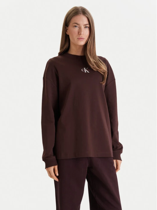 Zdjęcie produktu Calvin Klein Jeans Bluza Monologo LV047E211G Brązowy Oversize
