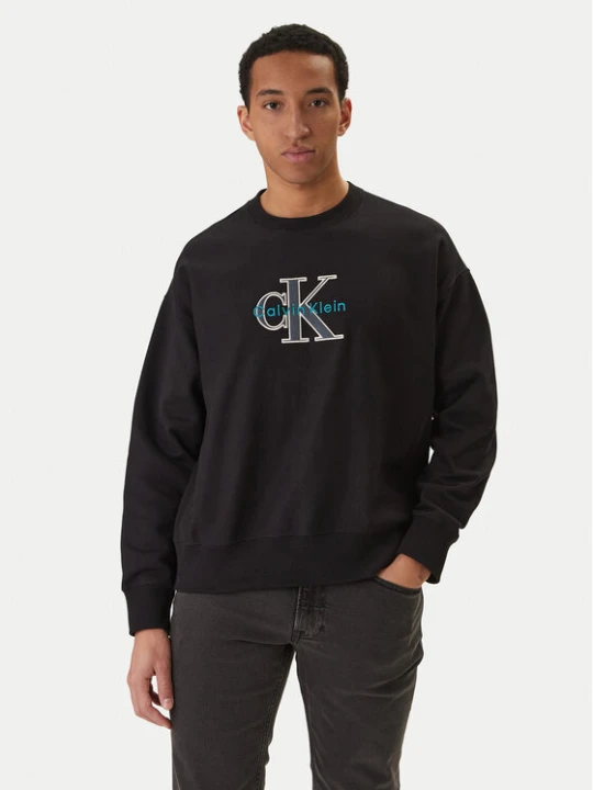 Zdjęcie produktu Calvin Klein Jeans Bluza Premium Monologo LV04RE200G Czarny Regular Fit