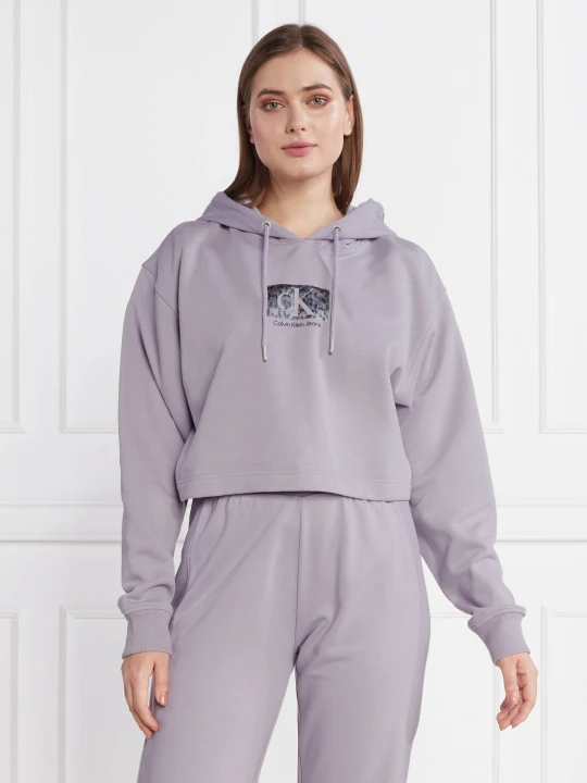 Zdjęcie produktu Calvin Klein Jeans Bluza PRINTED BOX | Cropped Fit fioletowy
