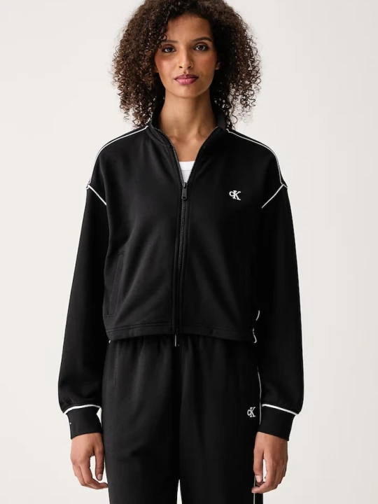 Zdjęcie produktu Calvin Klein Jeans bluza rozpinana damska z bawełną czarny