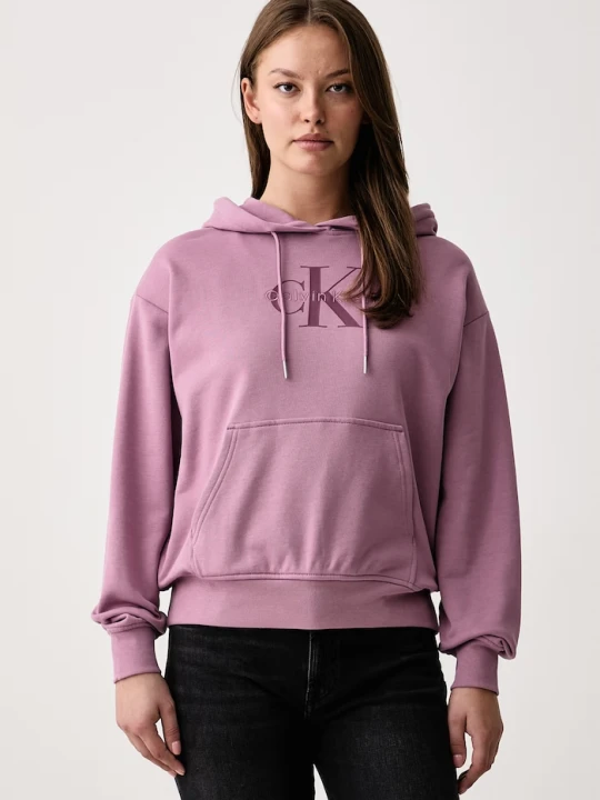 Zdjęcie produktu Calvin Klein Jeans bluza z kapturem damska z bawełną różowy