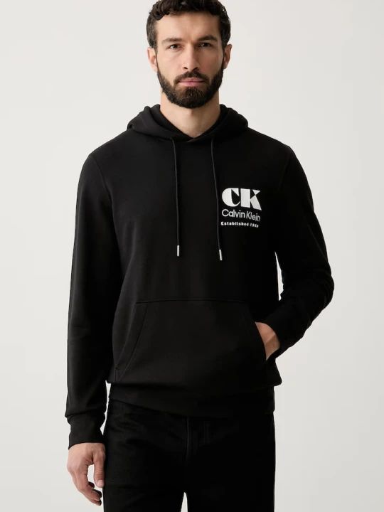 Zdjęcie produktu Calvin Klein Jeans bluza z kapturem męska bawełniana czarny