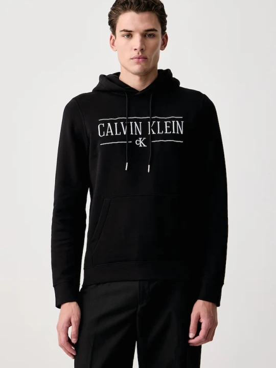 Zdjęcie produktu Calvin Klein Jeans bluza z kapturem męska z bawełną czarny