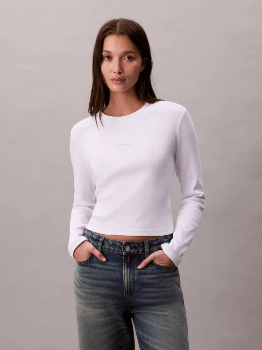 Zdjęcie produktu Calvin Klein Jeans Bluzka | Cropped Fit biały
