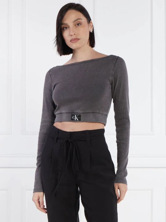 Zdjęcie produktu Calvin Klein Jeans Bluzka | Cropped Fit grafitowy
