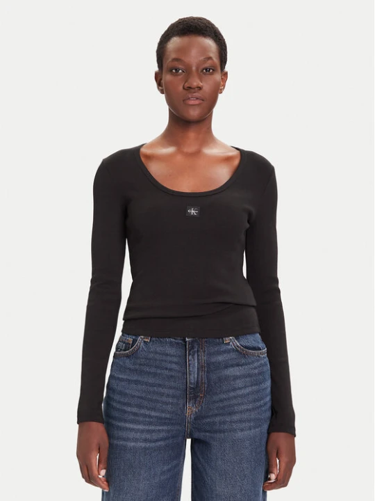 Zdjęcie produktu Calvin Klein Jeans Bluzka LV047D218G Czarny Slim Fit