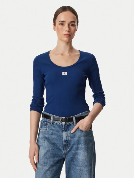 Zdjęcie produktu Calvin Klein Jeans Bluzka LV047D218G Niebieski Slim Fit