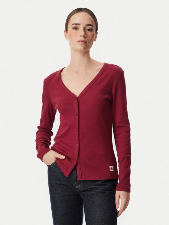 Zdjęcie produktu Calvin Klein Jeans Bluzka LV047G207G Bordowy Regular Fit