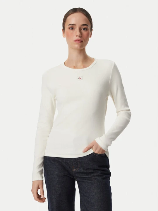 Zdjęcie produktu Calvin Klein Jeans Bluzka LV047H259G Kremowy Regular Fit