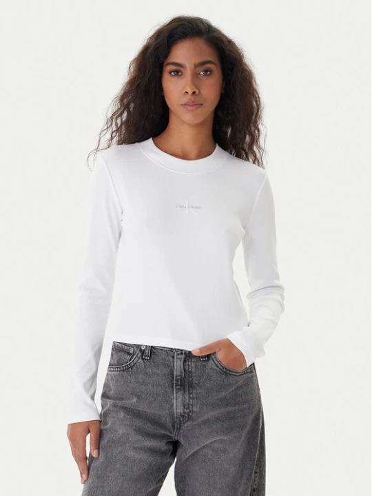 Zdjęcie produktu Calvin Klein Jeans Bluzka Monogram LV047A803G Biały Slim Fit