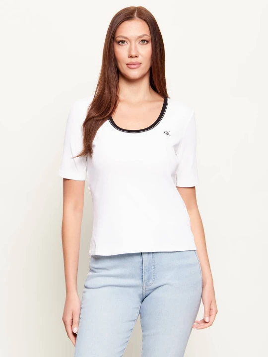 Zdjęcie produktu Calvin Klein Jeans Bluzka | Slim Fit biały