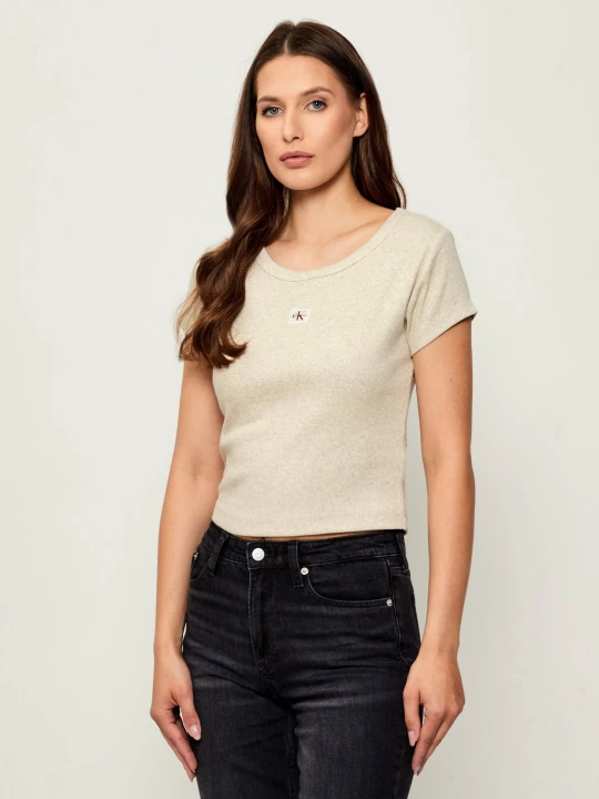 Zdjęcie produktu Calvin Klein Jeans Bluzka | Slim Fit kremowy