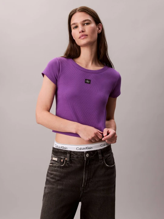 Zdjęcie produktu Calvin Klein Jeans Bluzka | Slim Fit fioletowy