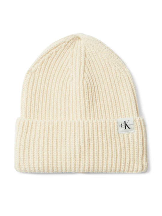 Zdjęcie produktu Calvin Klein Jeans Czapka Monogram Rib Beanie IU0IU00440 Écru Kremowy