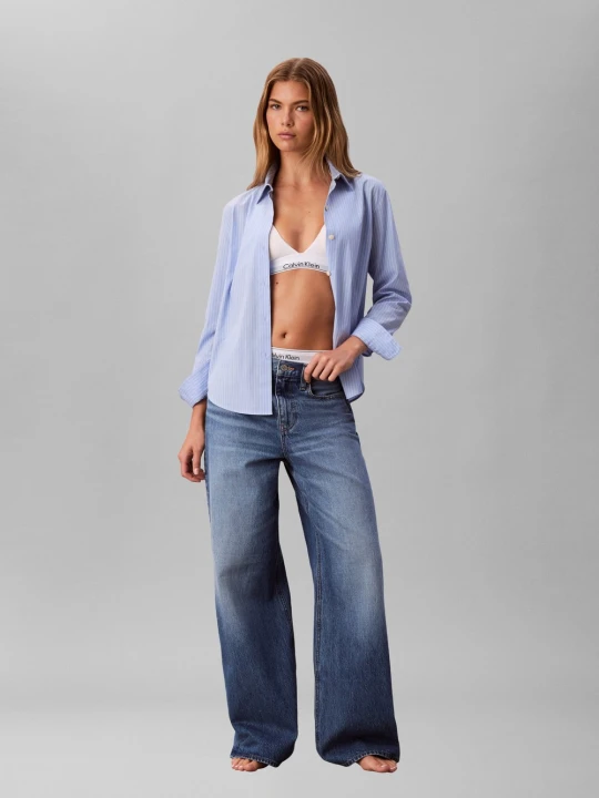 Zdjęcie produktu Calvin Klein Jeans Dżinsy typu boyfriend Kobiety Bawełna niebieski